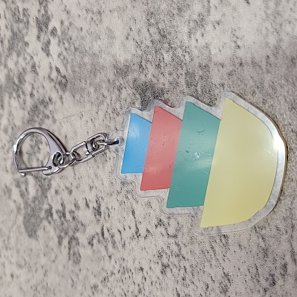 Pyrex Primary stack Keychain Keyring - Picture 2 of 2
